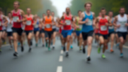 Blurred image of a marathon runner for health reasons