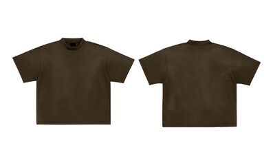 Brown color t shirt boxy mock up