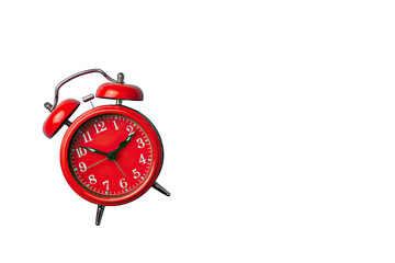 Red alarm clock on black background (2)