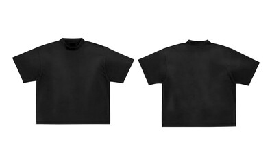 Black color t shirt boxy mock up