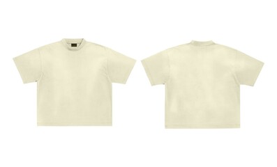 Milk Tea color t shirt boxy mock up