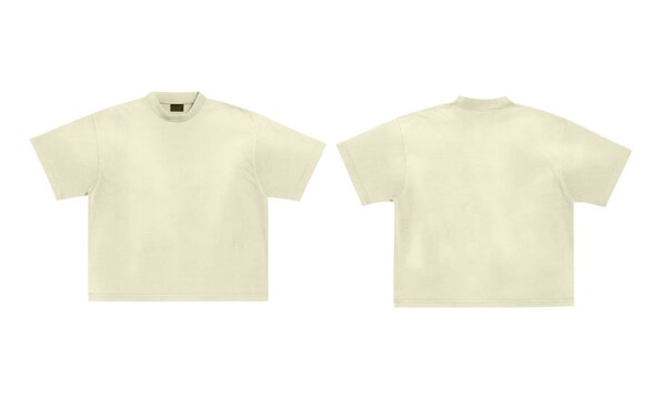 Milk Tea color t shirt boxy mock up