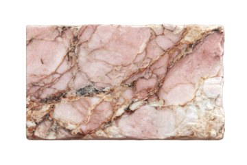 Rectangular slab of pinkish-beige marble with veining