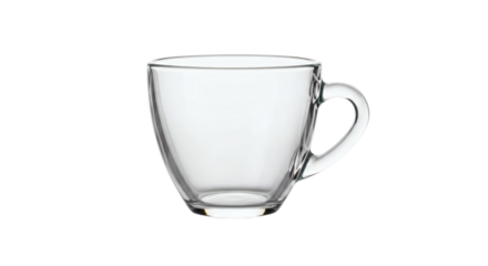 Elegant transparent glass mug isolated shot