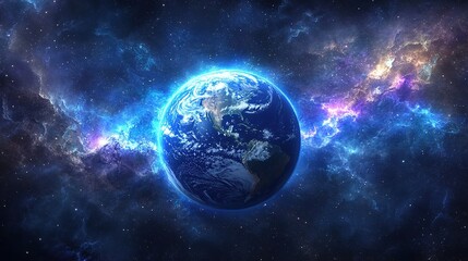 Obraz premium High-resolution_cinematic shot of glowing Earth