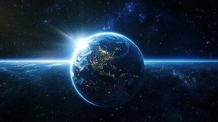 Fototapeta premium High-resolution_cinematic shot of glowing Earth