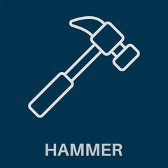 Hammer Simple White Style Design Icon