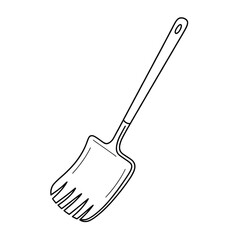 A black and white hoe illustration line art of a coloring page