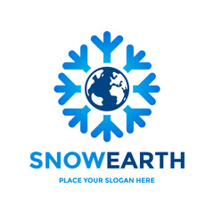 A unique logo combining a snowflake with a globe, symbolizing global solutions for climate control, heating, or air conditioning services.