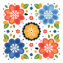 Fototapeta premium Colorful Floral Pattern Design