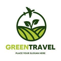 A unique logo combining a plane with an organic leaf, ideal for eco-friendly travel agencies, sustainable farming, or environmental consulting.