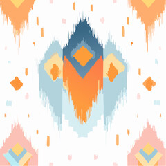 Abstract Geometric Ikat Pattern