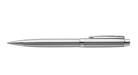 Sleek silver pen elegantly isolated beautifully