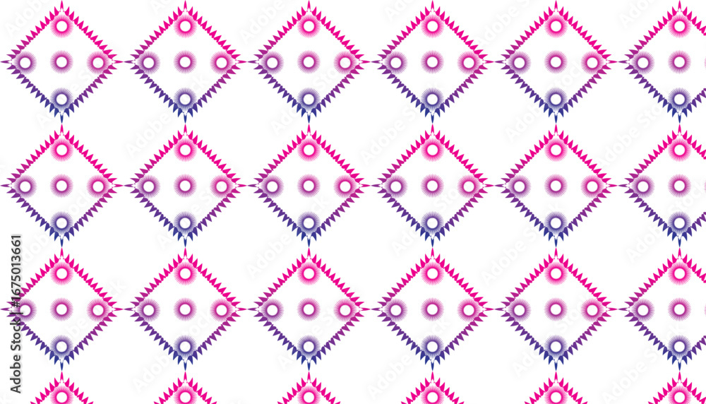 Aufkleber geometric pattern with floral elements and a gradient color scheme on a clean white background.