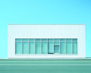 Modern Minimalist White Building Exterior Street View