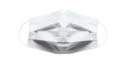 Surgical mask on a dark background represents protection, healthcare, and global health awareness