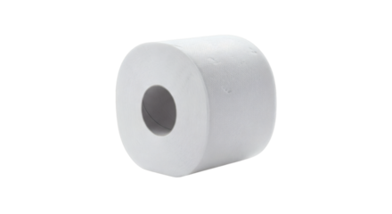 Clean White Toilet Paper Roll Isolated Against Black Backdrop for Personal Hygiene and Bathroom Supplies