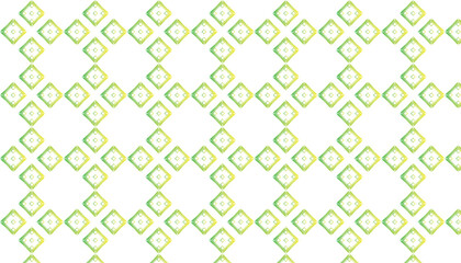 Fototapeta premium Seamless pattern of repeating green and yellow diamond shapes on a white background suitable for graphic design.