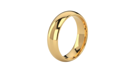 Elegant gold ring shines beautifully isolated against a stark black background, symbolizing love and commitment.