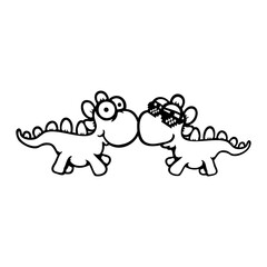 2 Dino Stegosaurus Sunglasses Pixel Retro Style Friends Team
