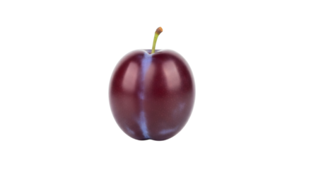 Isolated fresh plum exhibiting smooth skin and vibrant color, perfect for healthy eating and culinary uses