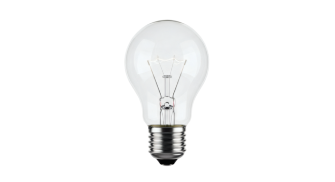 Single clear lightbulb illuminating black background - Powered by Adobe