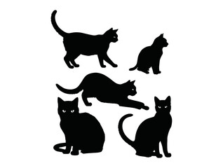 Cat Silhouette Vector Art, Intricate Powerful and Ready for Print or Web, Sharp Details. Strong Identity. Timeless Design, Symbolize Strength 