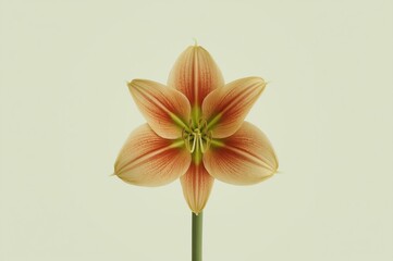 Obraz premium Peach amaryllis bloom, studio shot, pastel background, floral design
