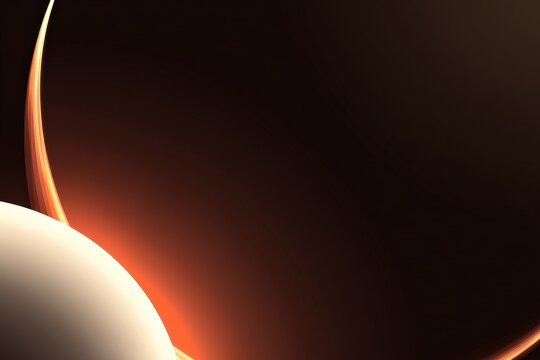Abstract Digital Space Scene with Glowing Planet and Rings