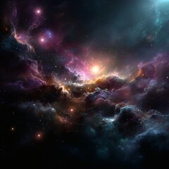 Naklejka premium nebula galaxy, cosmic stars, abstract background, glowing space, fantasy cosmos, dreamlike design, star cluster, deep space, colorful nebula, astronomy, cosmic energy, celestial background, 