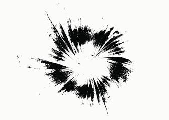 Psychedelic Tie Dye. Hand drawn element, round black stroke isolated on white background.