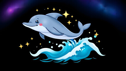Obraz premium Galaxy Dolphin