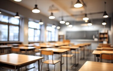 Blurred classroom interior