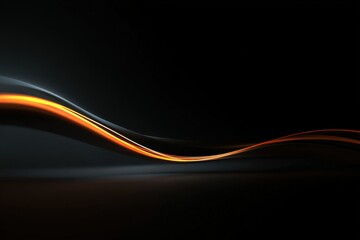 Fototapeta premium Abstract Glowing Orange Lines Dark Background Design