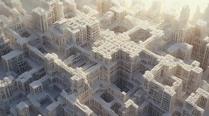 Abstract White Cityscape Architecture Aerial View