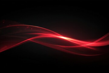 Fototapeta premium Abstract Glowing Red Waves On Black Background