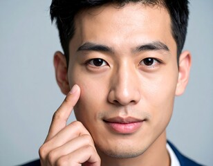 Fototapeta premium Man's Face, Close-up Portrait, Studio