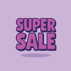 Super Sale Discount Banner Vector Illustration