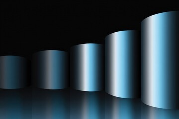 Abstract Gradient Cylinders On Dark Background