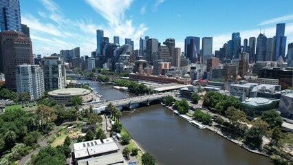 Naklejka premium Melbourne city in Australia view from above