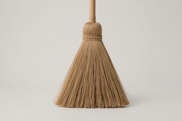 Studio shot of natural broom, cleaning tool, white background