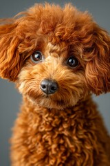 Adorable curly-haired dog with expressive eyes and a friendly demeanor.