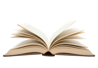 Obraz premium Open Book with Flipping Pages on a Transparent Background