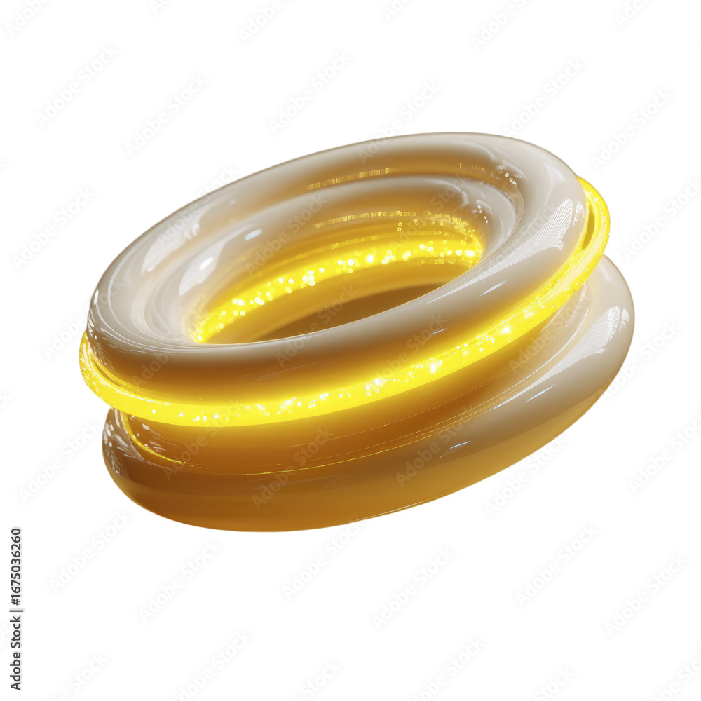 Aufkleber abstract shiny torus shape with illuminated glowing particles inside ring