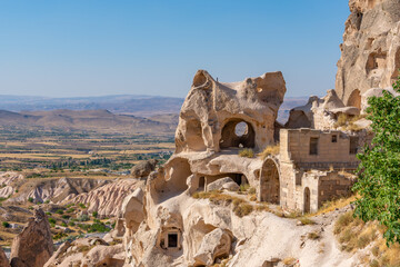 Majestic landscape of Cappadocia’s fairy chimneys, the region’s stunning geological wonders,...