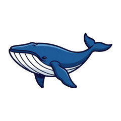 Fototapeta premium Playful Blue Whale Swimming Gracefully Underwater in a Tranquil Ocean Environment