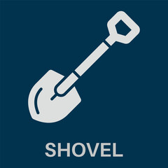 Shovel Simple White Silhouette Glyphs Style Design Icon