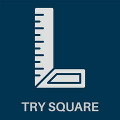 Try Square Simple White Silhouette Glyphs Style Design Icon