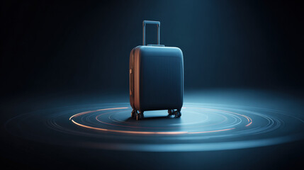 abstract silhouette of suitcase within radar circle icon clear background conceptual illustration illustration concept scene visual for commercial design use high detail quality stock image