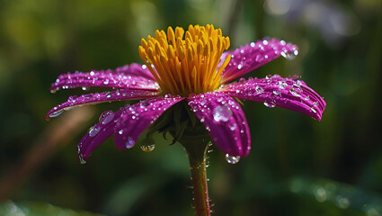 pink flowers with dew drops